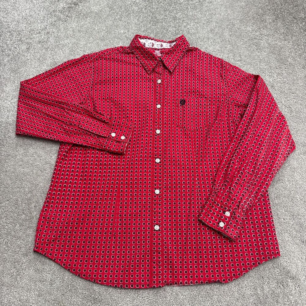 Wrangler George Strait For Her Button Down Shirt XL Red Medallion Print Cotton